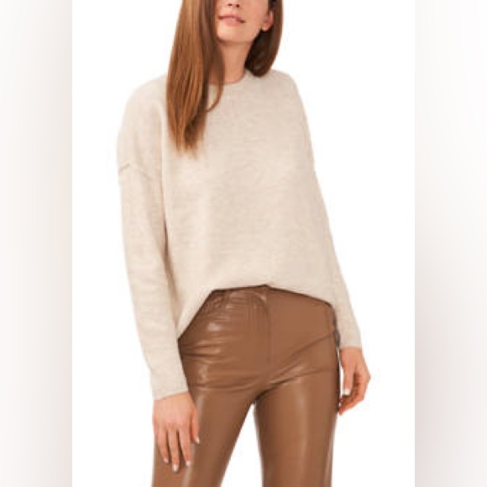 Vince Camuto Beige Women’s Woven Crew Neck Sweater Size Medium NWT